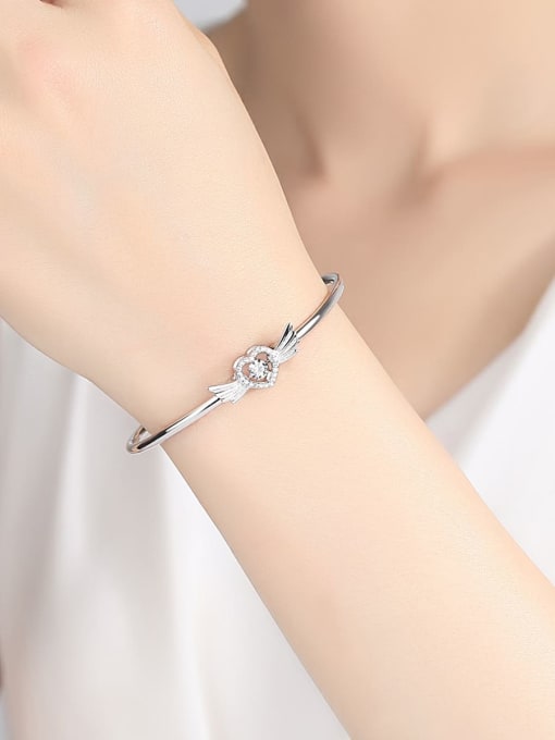 CCUI 925 sterling silver simple fashion Heart Bracelet 1