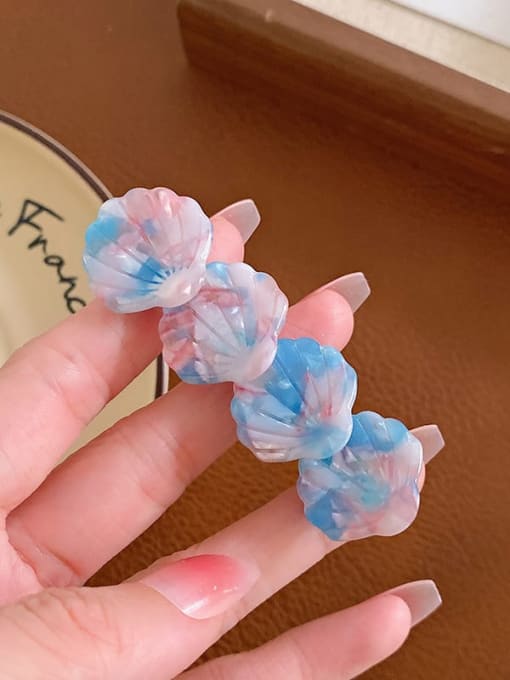 Blue pink 7cm Cellulose Acetate Cute Flower Hair Barrette