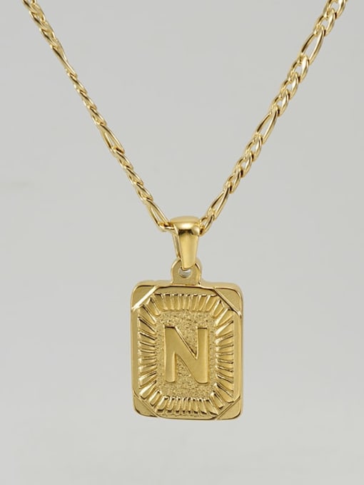 Gold N Titanium Steel Letter Hip Hop coin Necklace with 26 letters