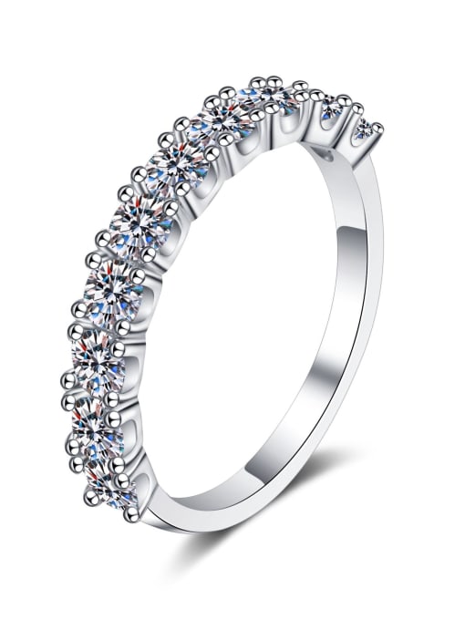 MOISS Sterling Silver Moissanite White Geometric Dainty Engagement Rings 2