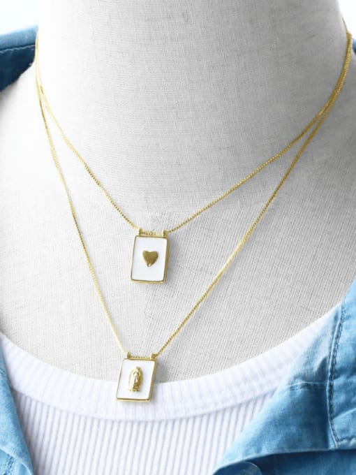 CC Brass Enamel Cross Minimalist Necklace 1