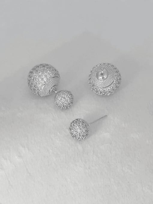 platinum Brass Rhinestone Geometric Minimalist Cluster Earring