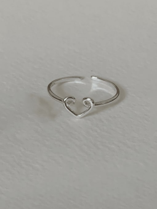 Boomer Cat 925 Sterling Silver Heart Vintage Band Ring 3