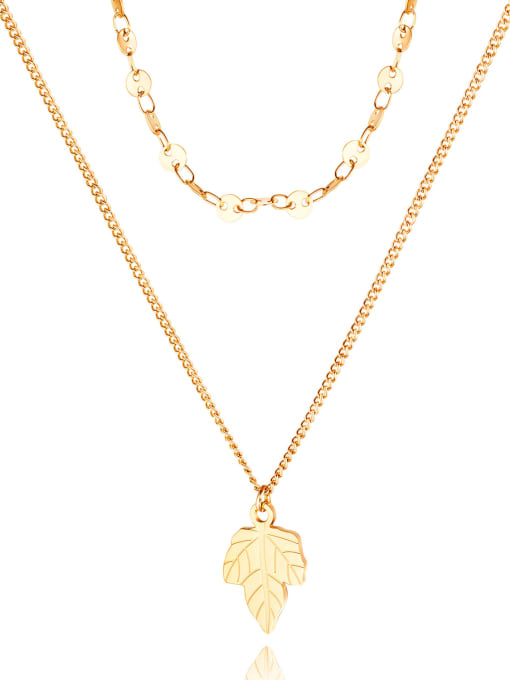 1622 gold necklace Titanium Tree Minimalist Multi Strand Necklace