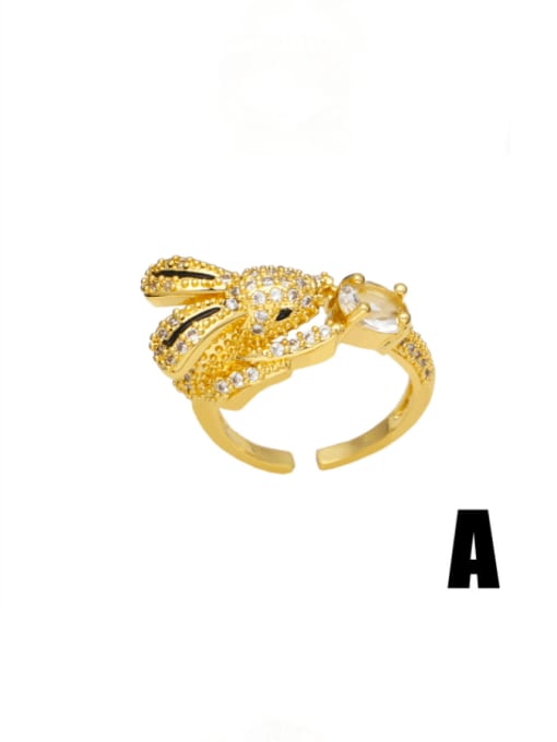 A Brass Cubic Zirconia Leopard Vintage Band Ring