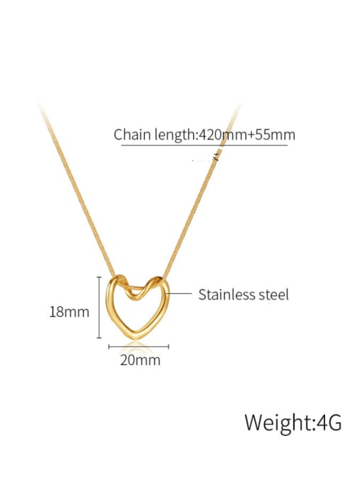Open Sky Titanium Steel Heart Minimalist Necklace 2