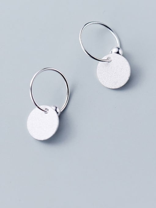 Rosh 925 sterling silver  Simple geometric minimalist huggie earring