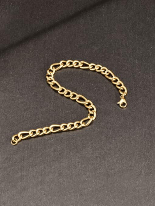 A TEEM Titanium Steel Geometric Minimalist Hollow Chain Link Bracelet 1