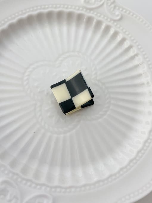 Black and white 2.1cm Cellulose Acetate Trend Geometric Alloy Jaw Hair Claw