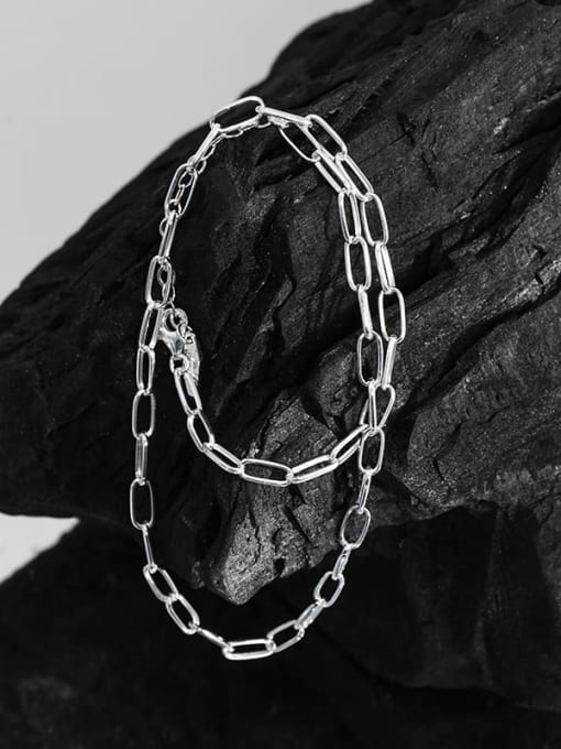 DAKA 925 Sterling Silver Hollow Geometric Chain Vintage Necklace 1
