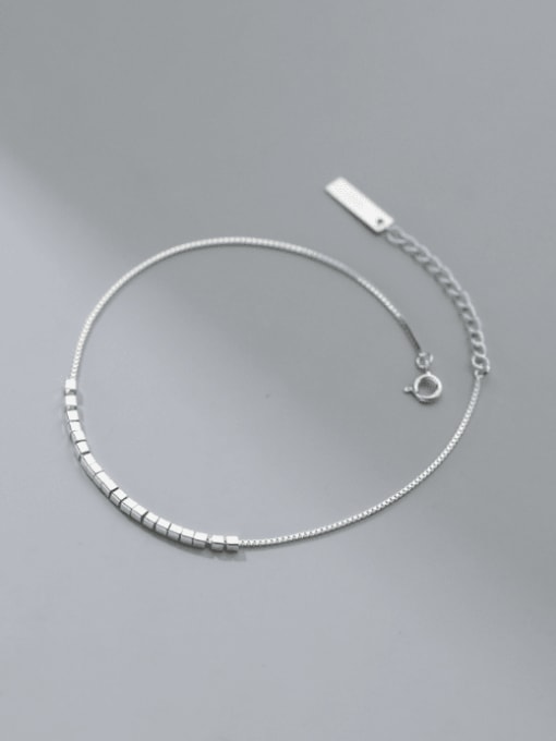 S925 silver anklet 925 Sterling Silver Geometric Minimalist Anklet