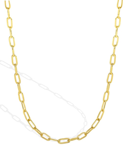 Gold paper clip chain necklace Brass Geometric Minimalist Chain