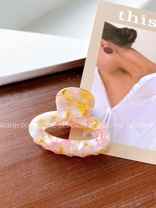 Yellow pink small size (6cm) Cellulose Acetate Minimalist Geometric Alloy Jaw Hair Claw
