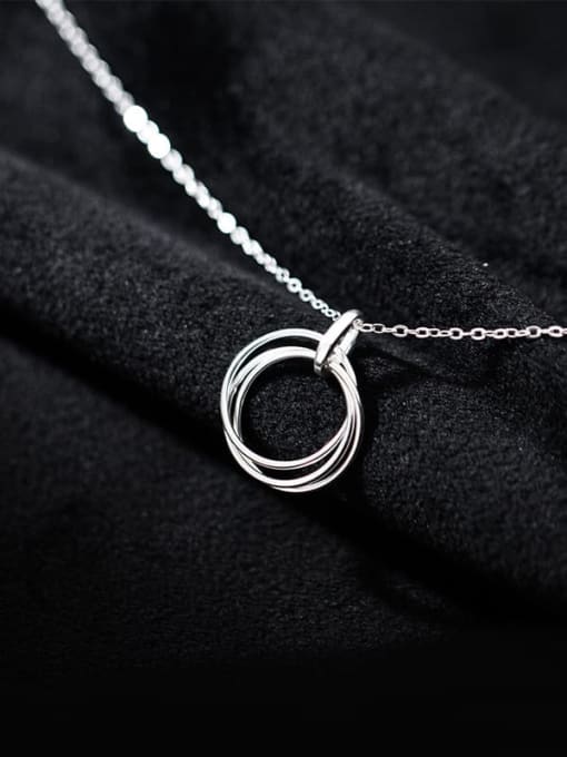 silver 925 Sterling Silver Hollow Round Minimalist Necklace