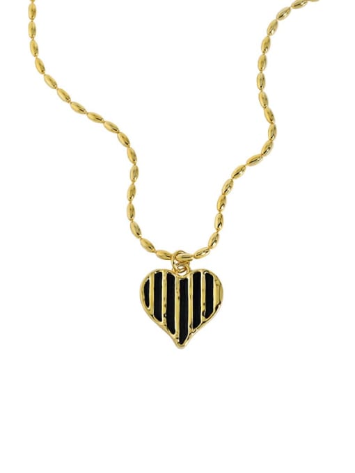 18K gold 925 Sterling Silver Enamel Heart Minimalist Necklace