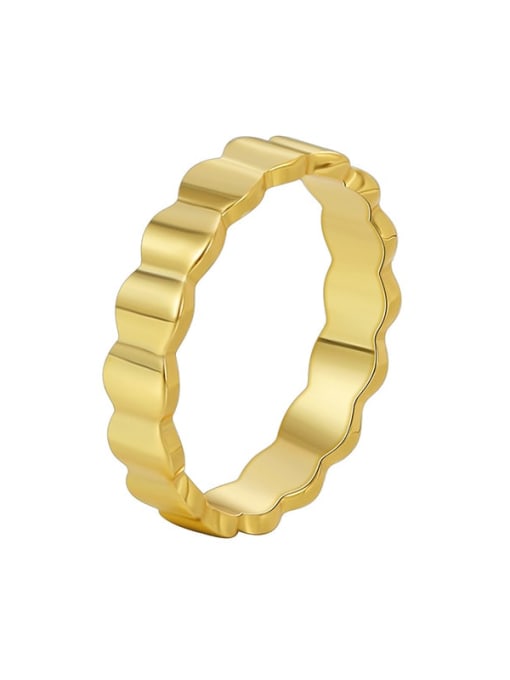 Gold Cold Wind Ring Brass Geometric Minimalist Band Ring