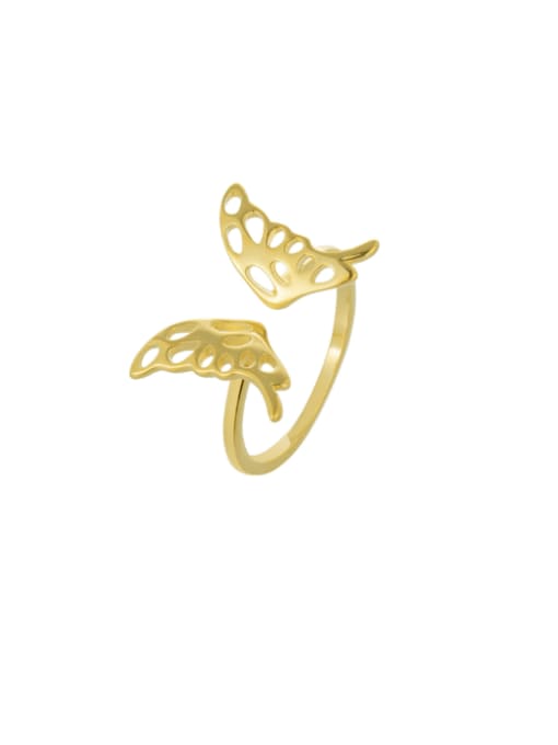 XBOX 925 Sterling Silver Hollow Butterfly Minimalist Band Ring 0
