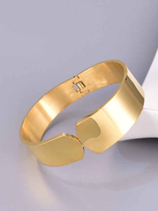 18K Gold Titanium Steel Geometric Minimalist Band Bangle