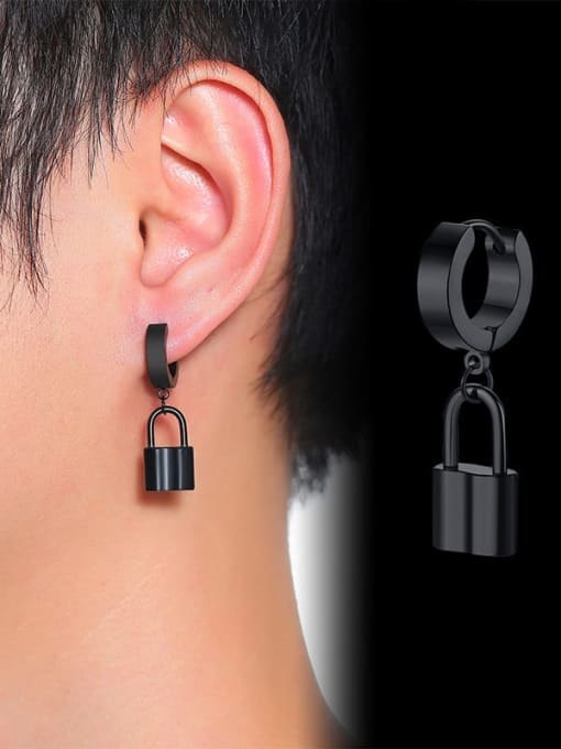CONG Titanium Steel Locket Minimalist Single Earring(Single-Only One) 1