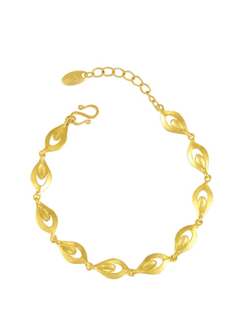 24K Gold Plated Alloy Hollow Geometric Vintage Link Bracelet