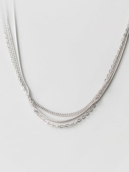 Rosh 925 Sterling Silver Minimalist Multi Strand Necklace 1