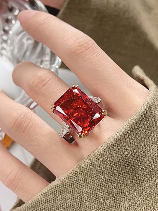 ROSS Brass Cubic Zirconia Geometric Luxury Band Ring 1