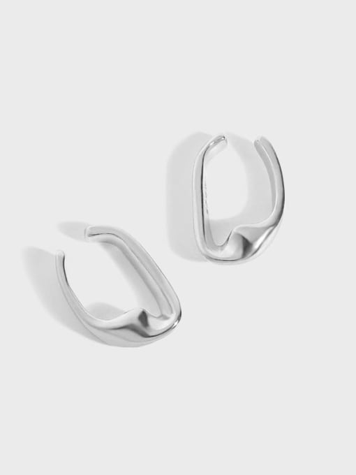DAKA 925 Sterling Silver Smooth Geometric Minimalist Stud Earring 3