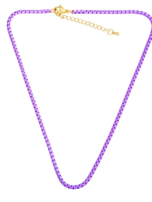 Lavender Brass Enamel Irregular Minimalist Necklace