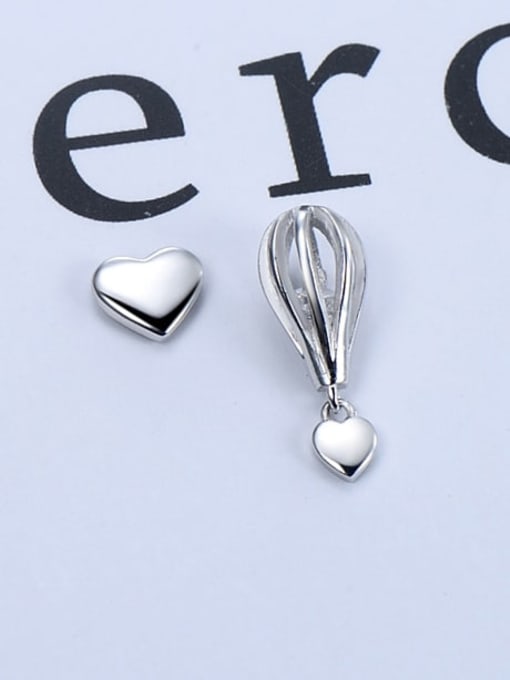 MODN 925 Sterling Silver Asymmetrical Heart Balloon Classic Stud Earring 3