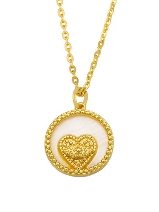 CC Brass Cubic Zirconia Heart Hip Hop Necklace 2
