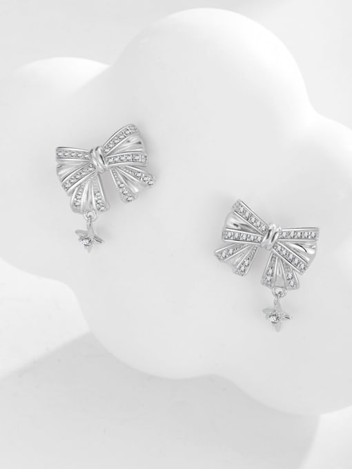 XBOX 925 Sterling Silver Cubic Zirconia Butterfly Minimalist Drop Earring 2