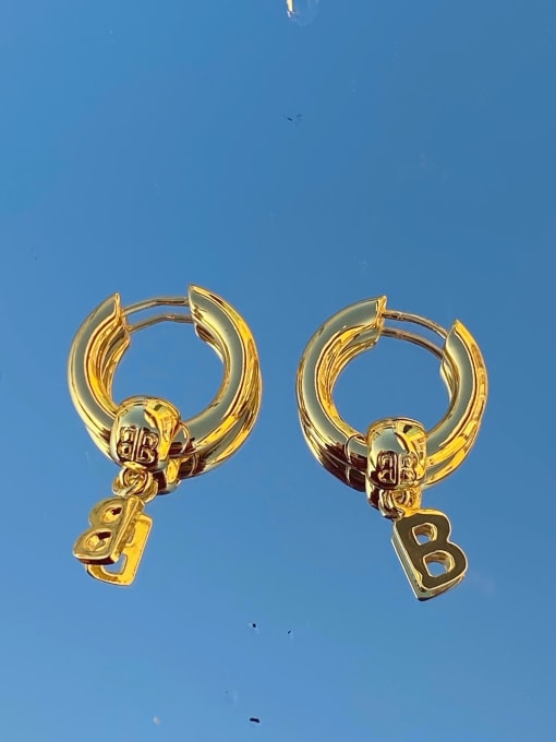 LI MUMU Brass Geometric Vintage Huggie Earring 3