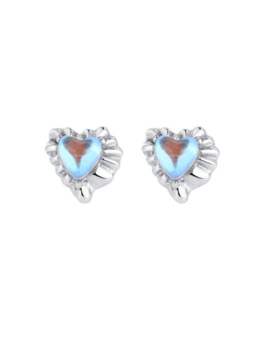 KDP-Silver 925 Sterling Silver Cubic Zirconia Heart Vintage Stud Earring 0