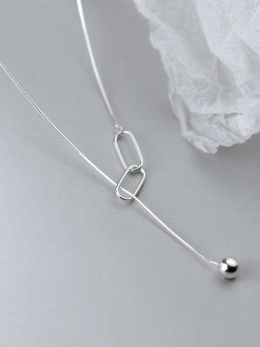 Rosh 925 Sterling Silver Tassel Minimalist Necklace