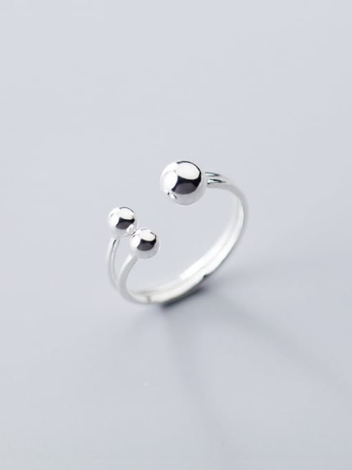 Rosh 925 sterling silver bead  ball minimalist free size ring