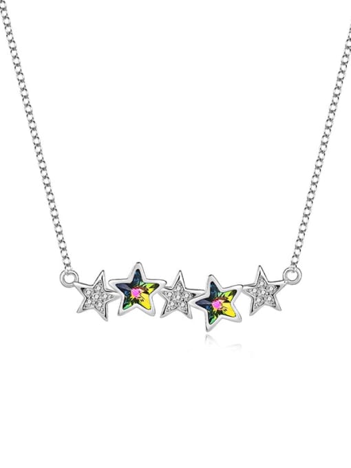 JYXZ 027 (gradient green) 925 Sterling Silver Austrian Crystal Star Classic Necklace