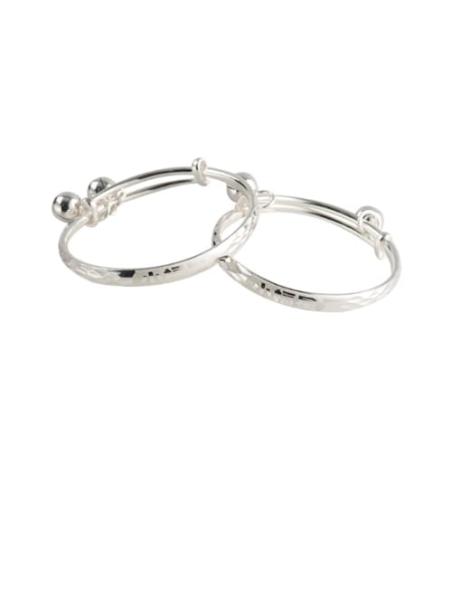 XBOX 925 Sterling Silver Bell Minimalist Band Bangle 0