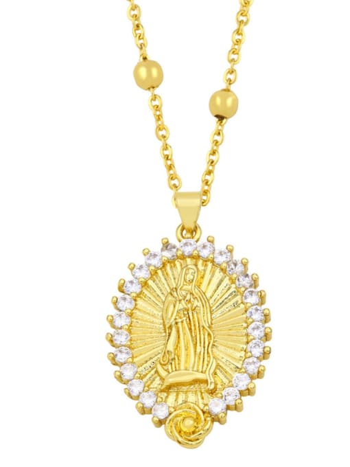 CC Brass Cubic Zirconia Religious Vintage Regligious Necklace 1
