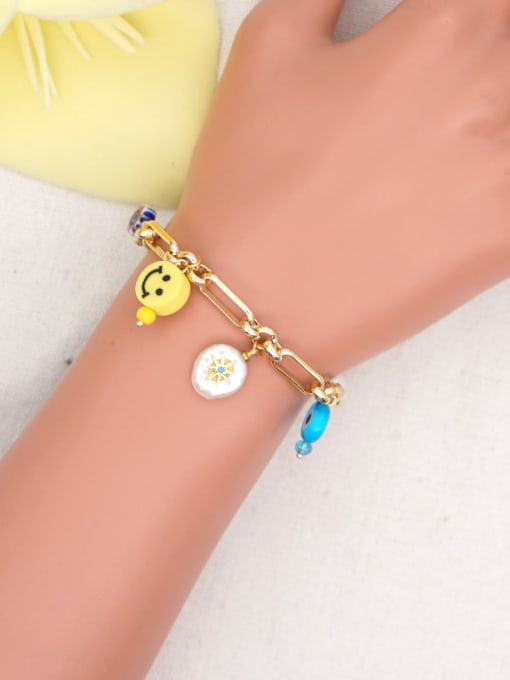 Roxi Stainless steel Shell Multi Color Smiley Ethnic Bracelet 2