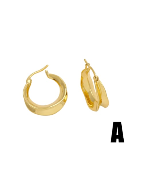 CC Brass Geometric Minimalist Huggie Earring 3
