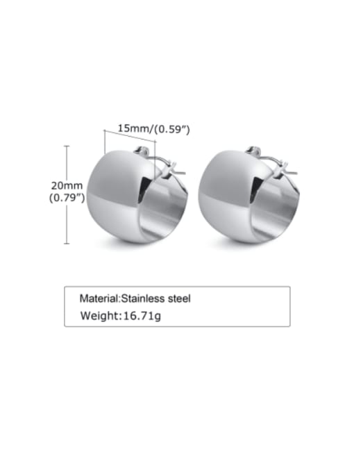 Steel color Stainless steel Geometric Minimalist Huggie Earring