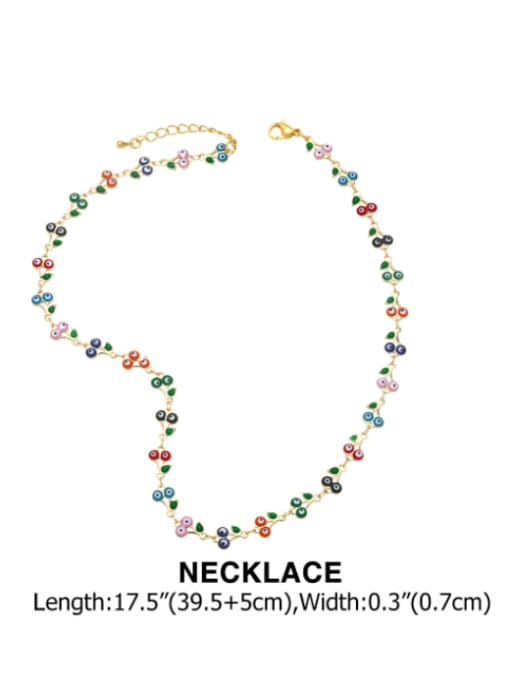 CC Brass Minimalist Enamel Evil Eye Bracelet and Necklace Set 2