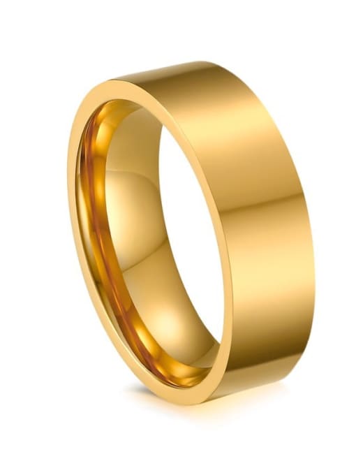 CR 005 gold (width 6MM) Titanium Steel Geometric Minimalist Band Ring