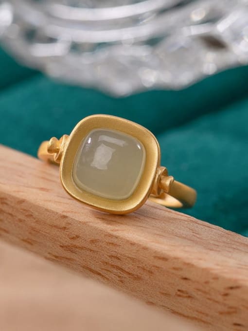 Sapphire (open) 925 Sterling Silver Jade Geometric Minimalist Band Ring