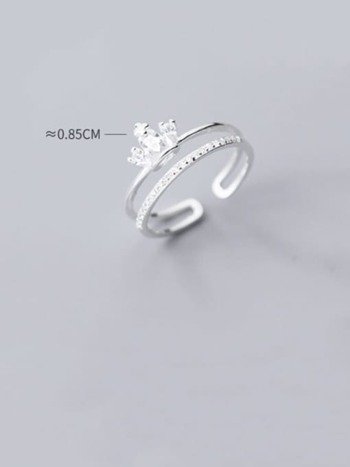 Rosh 925 sterling silver cubic zirconia  minimalist crown  stackable ring 2