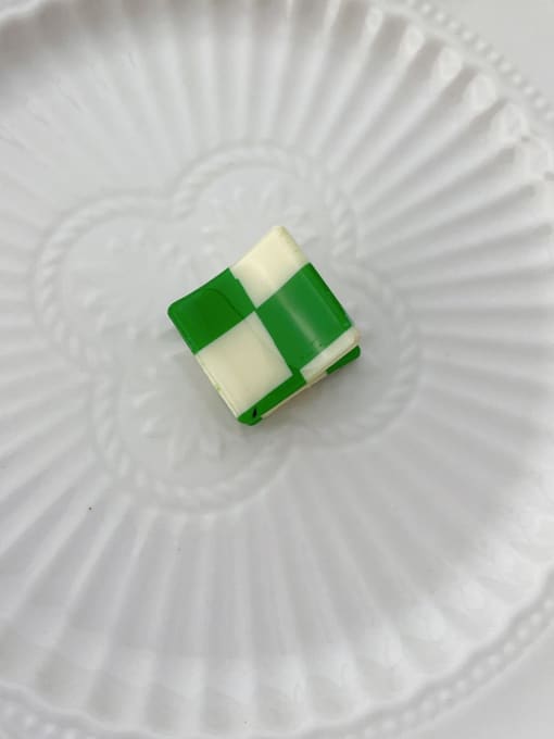 Green white grid 2.1cm Cellulose Acetate Trend Geometric Alloy Jaw Hair Claw