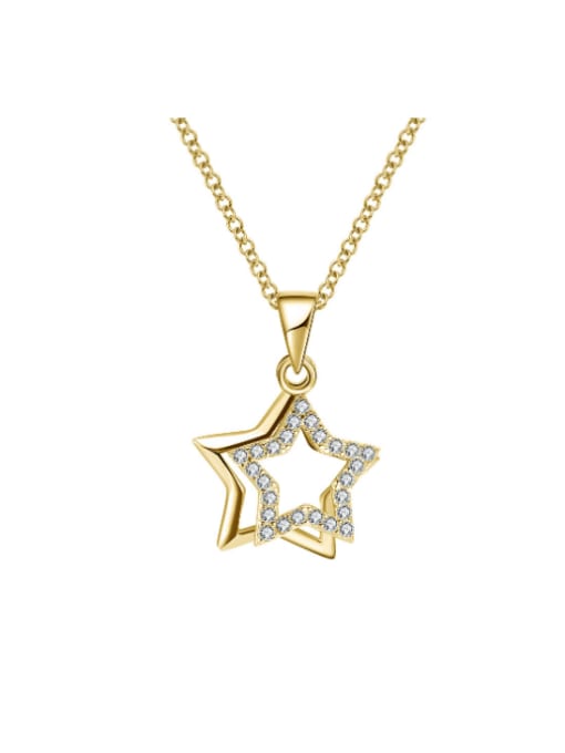 14K gold, weight: 2.3g 925 Sterling Silver Cubic Zirconia Pentagram Minimalist Necklace