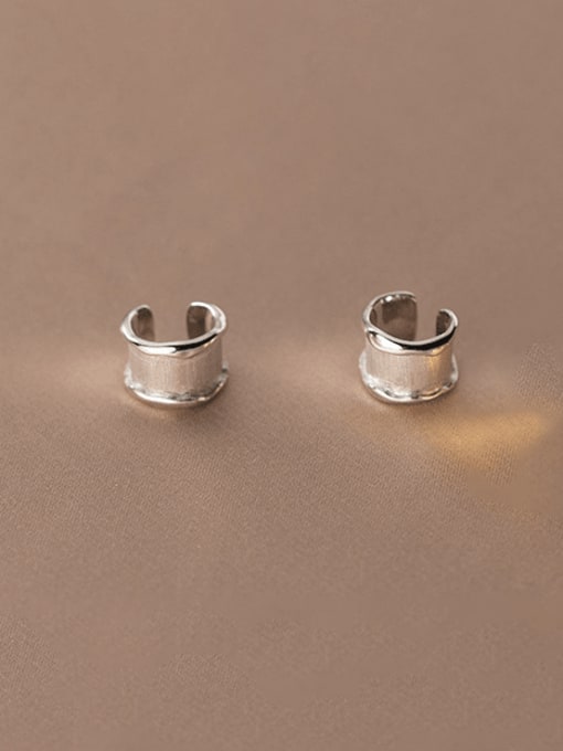 Rosh 925 Sterling Silver Irregular Minimalist Clip Earring 1