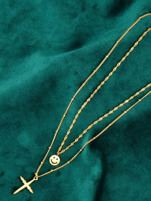 A TEEM Titanium Minimalist Cross  Multi Strand Necklace 1