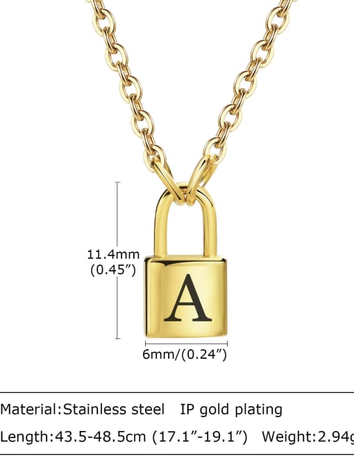 A letter 43.5 +5CM Stainless steel Letter Hip Hop Necklace